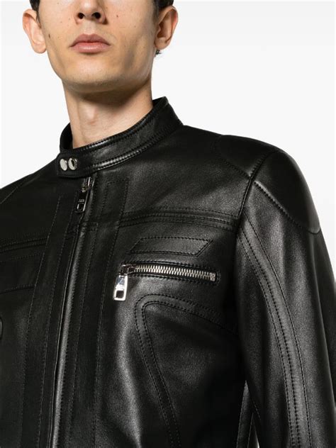 dolce gabbana leather biker jacket|d&g leather jacket.